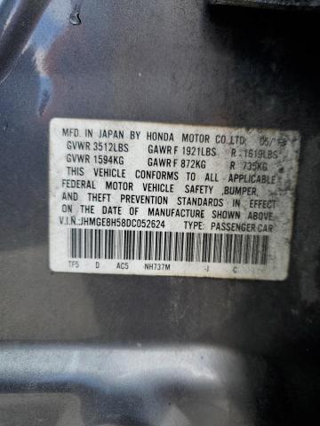 JHMGE8H58DC052624 - 2013 HONDA FIT SPORT 灰色 照片 12