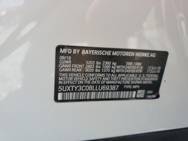 5UXTY3C08LLU69387 - 2020 BMW X3 SDRIVE30I WHITE photo 13