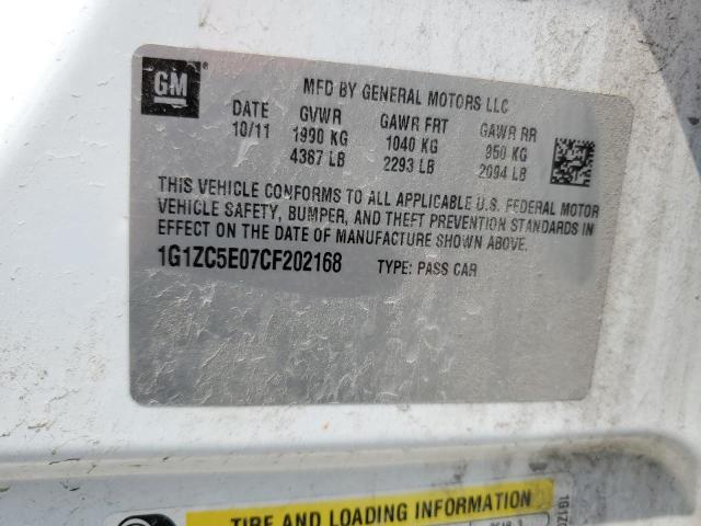 1G1ZC5E07CF202168 - 2012 CHEVROLET MALIBU 1LT თეთრი ფოტო 13