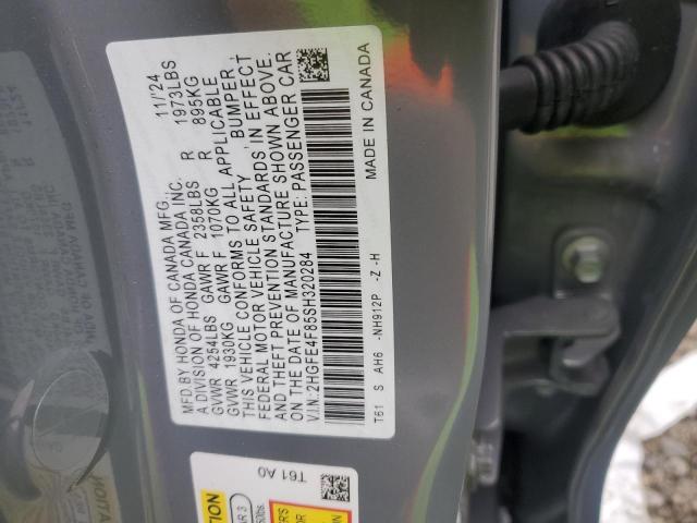 2HGFE4F85SH320284 - 2025 HONDA CIVIC SPORT GRAY photo 12