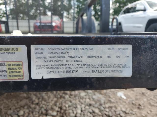 5MYUU1217LB071717 - 2020 UTILITY TRAILER BLACK photo 10