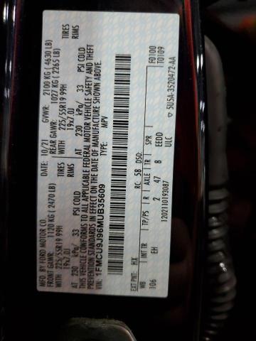 1FMCU9J96MUB35609 - 2021 FORD ESCAPE TITANIUM BLUE photo 13