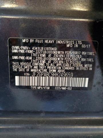 JF2GPABC9HH249659 - 2017 SUBARU CROSSTREK PREMIUM CHARCOAL photo 13