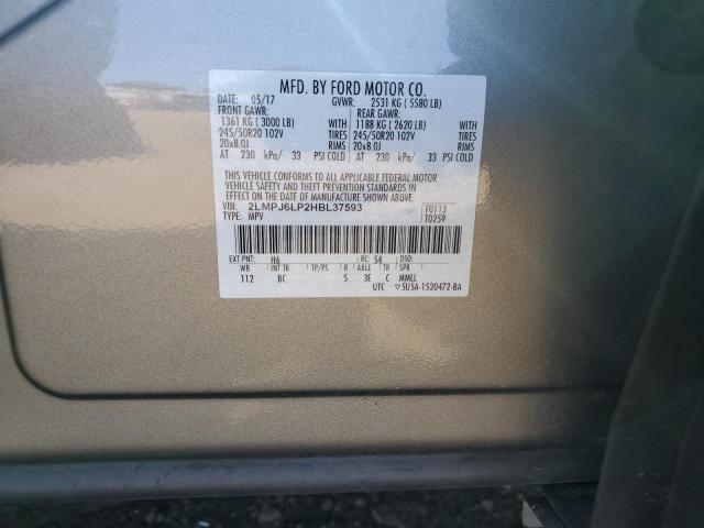 2LMPJ6LP2HBL37593 - 2017 LINCOLN MKX RESERVE Ոսկեգույն լուսանկար 14