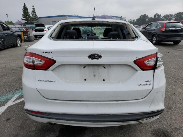 3FA6P0LU0DR159097 - 2013 FORD FUSION SE HYBRID WHITE photo 6