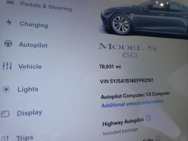 5YJSA1S14EFP62161 - 2014 TESLA MODEL S Grau Foto 9