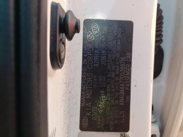 KNAGM4A77D5389716 - 2013 KIA OPTIMA LX 白色 照片 12