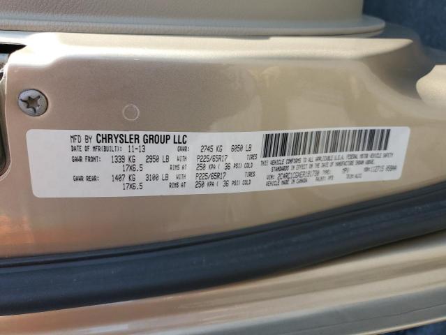 2C4RC1CGXER191730 - 2014 CHRYSLER TOWN & COU TOURING L GOLD photo 13