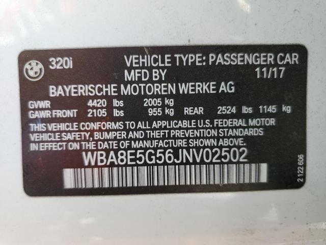 WBA8E5G56JNV02502 - 2018 BMW 320 XI WHITE photo 13