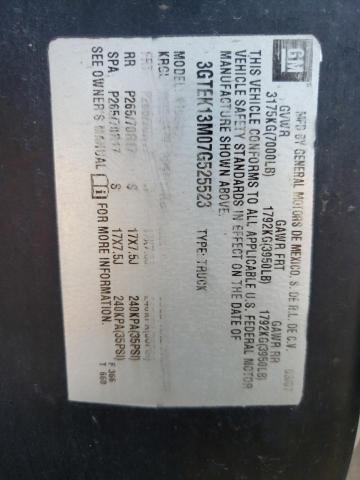 3GTEK13M07G525523 - 2007 GMC NEW SIERRA K1500 BLACK photo 12