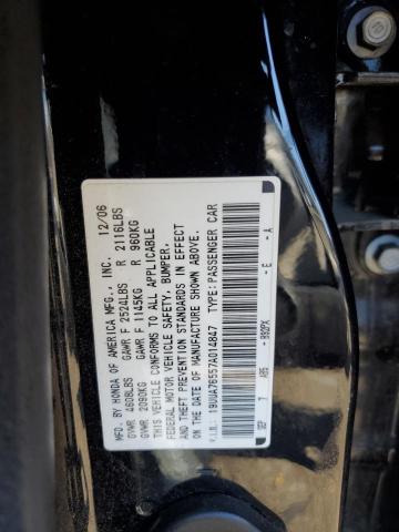 19UUA76557A014847 - 2007 ACURA TL TYPE S BLACK photo 12