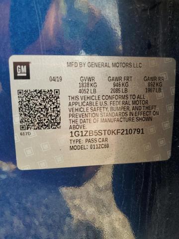 1G1ZB5ST0KF210791 - 2019 CHEVROLET MALIBU LS Կապույտ լուսանկար 13