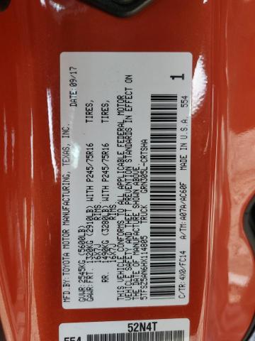 5TFSZ5AN6HX114805 - 2017 TOYOTA TACOMA ACCESS CAB ნარინჯისფერი ფოტო 12