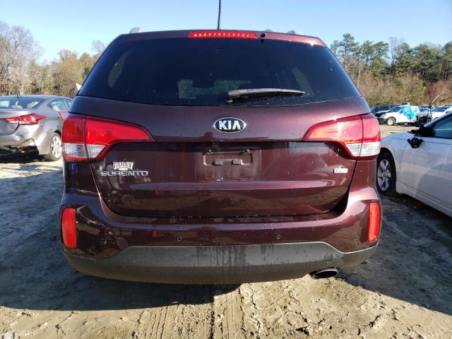 5XYKT3A63FG634992 - 2015 KIA SORENTO LX BURGUNDY photo 6