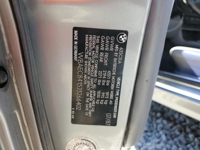 WBAEC8415J3266402 - 1988 BMW 635 CSI AUTOMATIC Gris photo 12