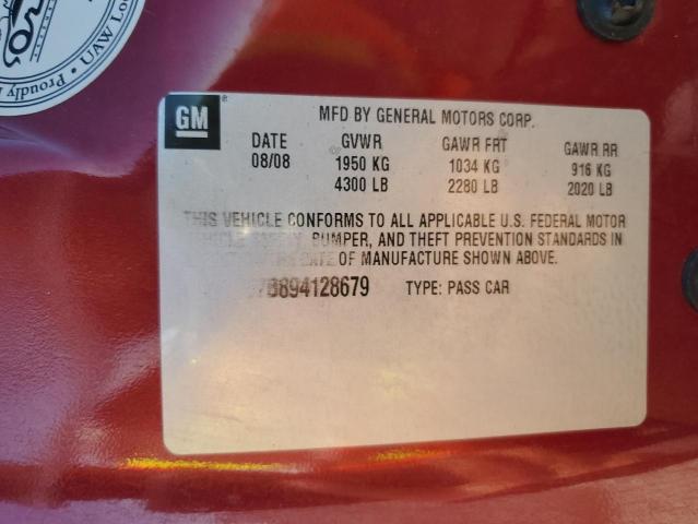 1G2ZG57B894128679 - 2009 PONTIAC G6 RED photo 12