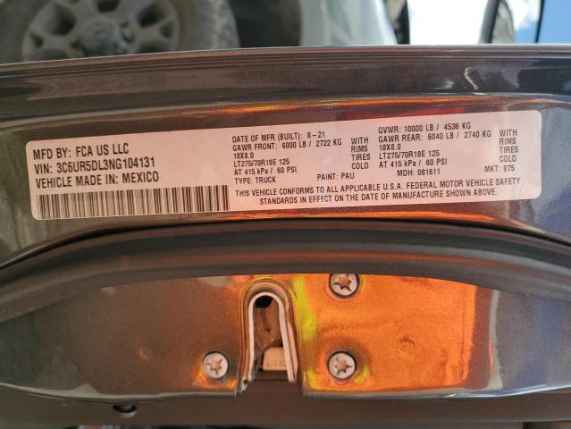 3C6UR5DL3NG104131 - 2022 RAM 2500 BIG HORN/LONE STAR GRAY photo 12