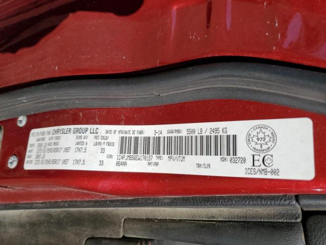 1C4PJMBS6EW170157 - 2014 JEEP CHEROKEE TRAILHAWK 红色 照片 13