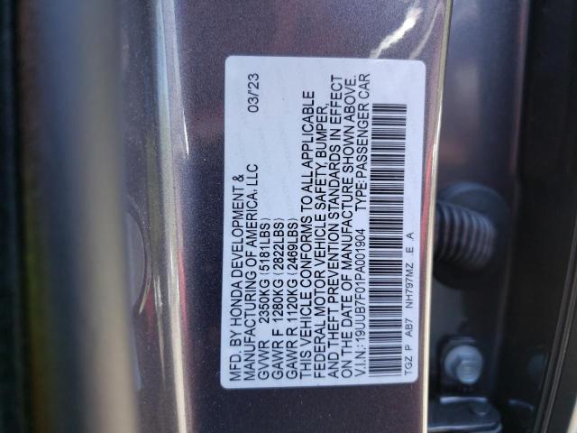 19UUB7F01PA001904 - 2023 ACURA TLX TYPE S PMC EDITION CHARCOAL photo 12