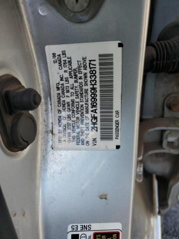 2HGFA16999H338171 - 2009 HONDA CIVIC EXL SILVER photo 12