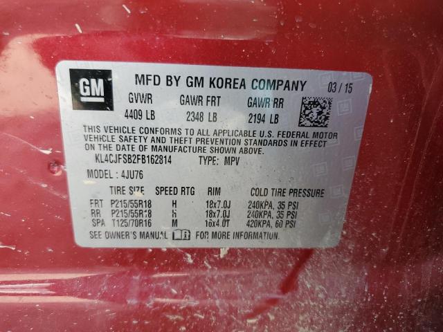 KL4CJFSB2FB162814 - 2015 BUICK ENCORE CONVENIENCE 栗色 照片 13