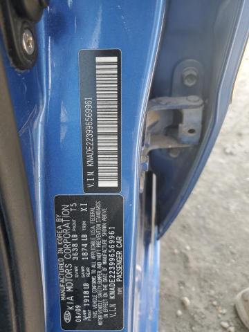 KNADE223996569961 - 2009 KIA RIO BASE BLUE photo 12