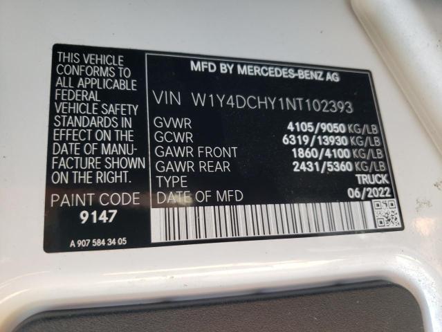 W1Y4DCHY1NT102393 - 2022 MERCEDES-BENZ SPRINTER 2500 ORANGE photo 14