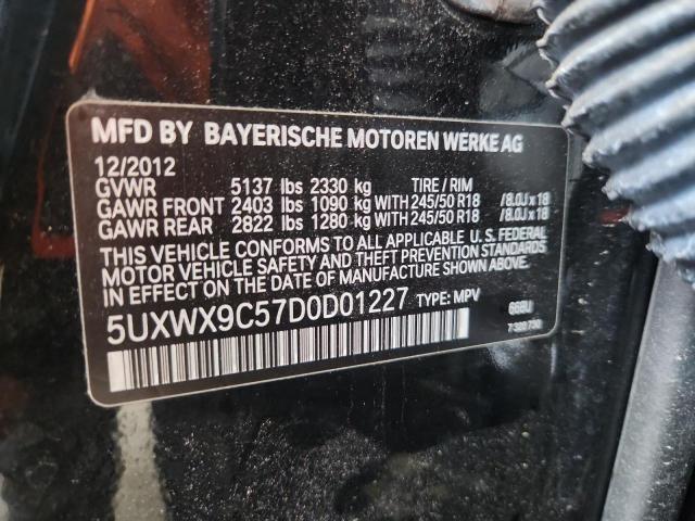 5UXWX9C57D0D01227 - 2013 BMW X3 XDRIVE28I BLACK photo 12