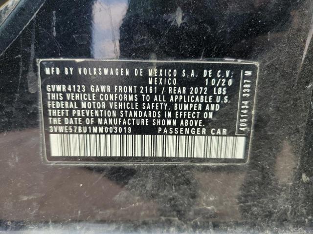 3VWE57BU1MM003019 - 2021 VOLKSWAGEN JETTA SEL BLACK photo 12