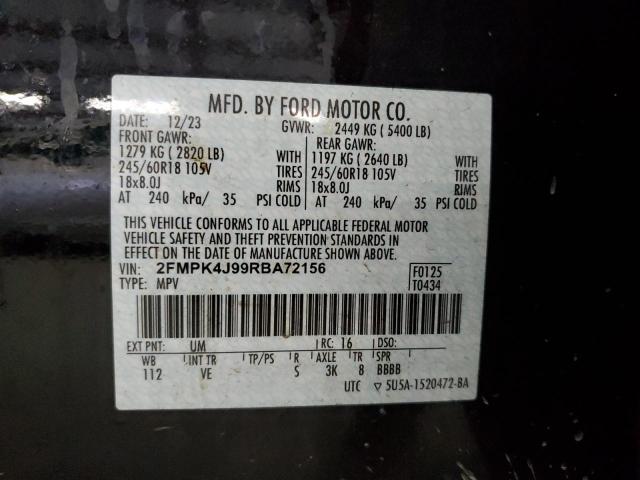 2FMPK4J99RBA72156 - 2024 FORD EDGE SEL 黑色 照片 13