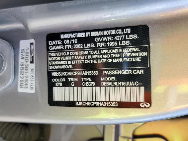 SJKCH5CP9HA015353 - 2017 INFINITI QX30 BASE Gümüş foto 12