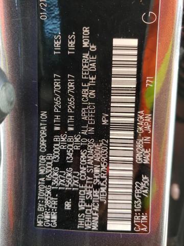 JTEMU5JR7M5903072 - 2021 TOYOTA 4RUNNER SR5/SR5 PREMIUM 灰色 照片 13