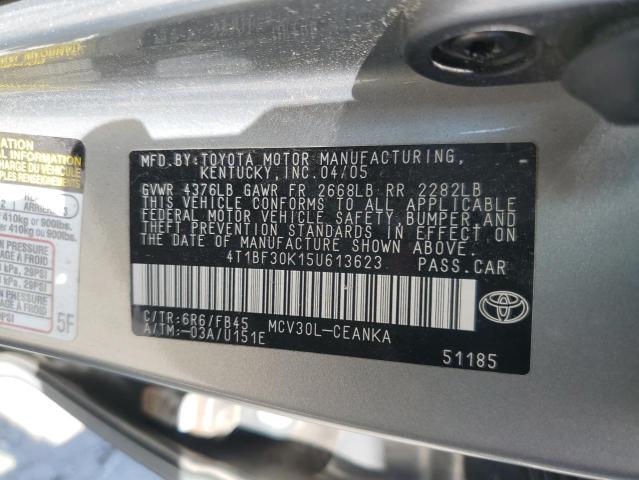 4T1BF30K15U613623 - 2005 TOYOTA CAMRY LE SILVER photo 12