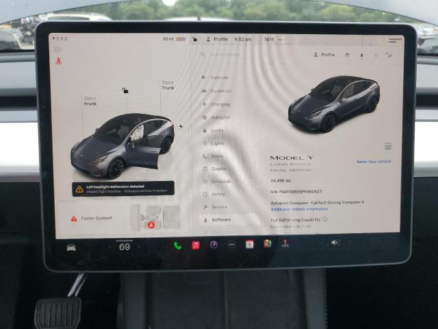 7SAYGDEE5PF860937 - 2023 TESLA MODEL Y GRAY photo 9