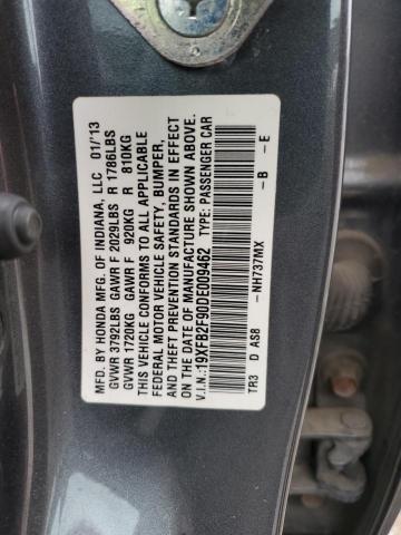 19XFB2F90DE009462 - 2013 HONDA CIVIC EXL 灰色 照片 12