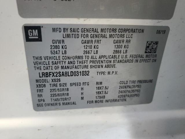 LRBFX2SA8LD031032 - 2020 BUICK ENVISION ESSENCE WHITE photo 14