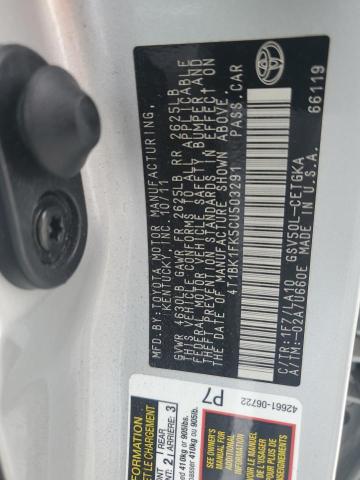 4T1BK1FK5CU503291 - 2012 TOYOTA CAMRY SE ვერცხლისფერი ფოტო 12