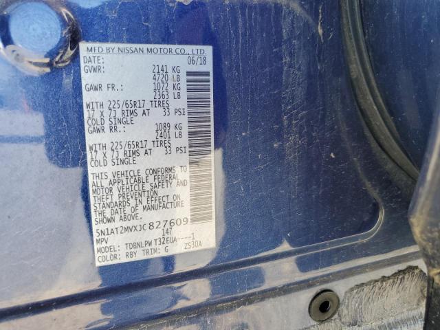 5N1AT2MVXJC827609 - 2018 NISSAN ROGUE S 蓝色 照片 14