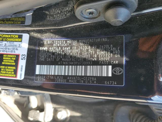 4T1K61AK9PU739993 - 2023 TOYOTA CAMRY XSE BLACK photo 12