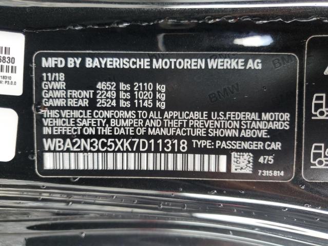 WBA2N3C5XK7D11318 - 2019 BMW M240XI BLACK photo 13