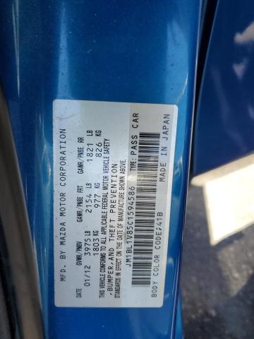 JM1BL1V85C1594586 - 2012 MAZDA 3 I BLUE photo 12