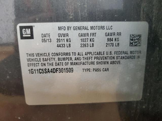 1G11C5SA4DF301509 - 2013 CHEVROLET MALIBU 1LT 灰色 照片 12