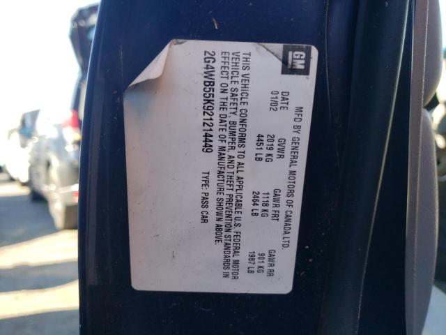 2G4WB55K921214449 - 2002 BUICK REGAL LS 蓝色 照片 12