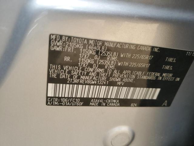 2T3RFREV8GW413241 - 2016 TOYOTA RAV4 XLE SILVER photo 14