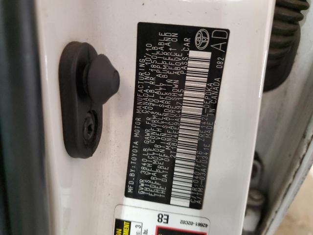 2T1BU4EE9AC497145 - 2010 TOYOTA COROLLA BASE Ağ foto 12