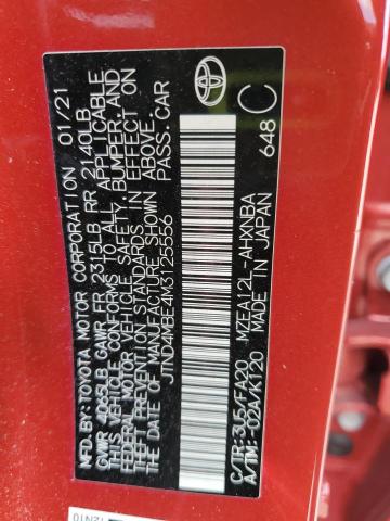 JTND4MBE4M3125556 - 2021 TOYOTA COROLLA SE RED photo 12