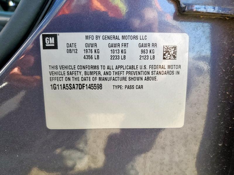 1G11A5SA7DF145598 - 2013 CHEVROLET MALIBU LS BLUE photo 12