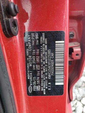 KMHCU5AEXFU225385 - 2015 HYUNDAI ACCENT GLS RED photo 12