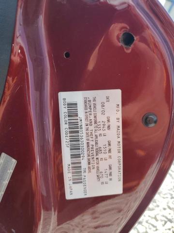JM1NB353630300294 - 2003 MAZDA MX-5 MIATA BASE BURGUNDY photo 12