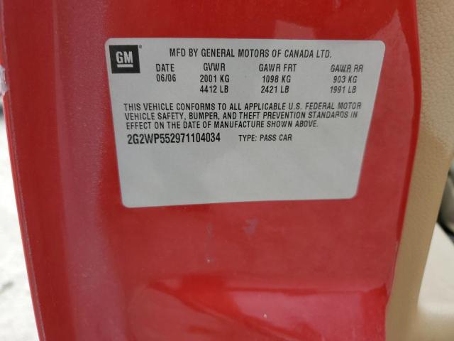 2G2WP552971104034 - 2007 PONTIAC GRAND PRIX 红色 照片 12